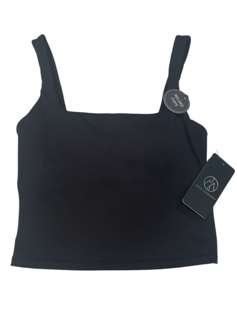 MOVE THEOLOGY Alla Butter Soft Sports Bra Activewear Black Tank Top NWT Small